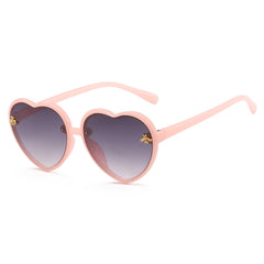 Girls Heart Shaped Sunglasses with Little Bee Decor