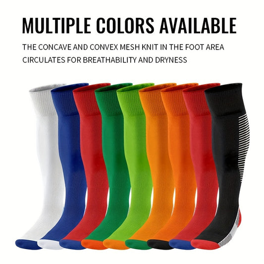Men's Breathable Striped Knee High Soccer Socks