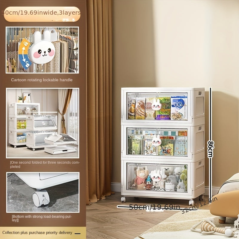 Cartoon Stacking Storage Cabinet Plastic Snack Wardrobe Toy Box