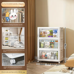 Cartoon Stacking Storage Cabinet Plastic Snack Wardrobe Toy Box