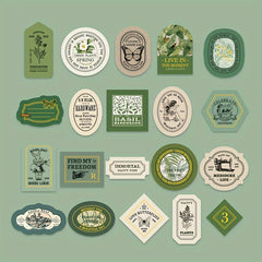 40 Bronzing Boxed Stickers, Light Retro Seal Stickers, Hand Writable
