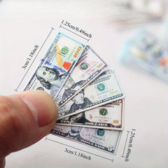 100pcs Banknotes 5 Packs 1:12 1:6 Dollhouses BJD Scene Accessories DIY Craft