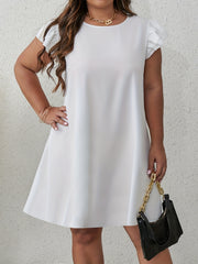  Ruffle Cap Sleeve Midi Dress