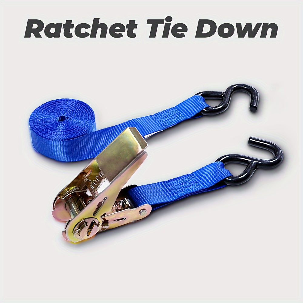 2pcs 2X4 57m Ratchet Tie Down Straps Coated S Hooks Luggage Motorcycle