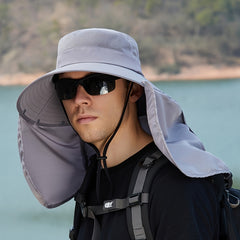 Men's Sunscreen Fishing Hat Wide Brim Bucket Cap