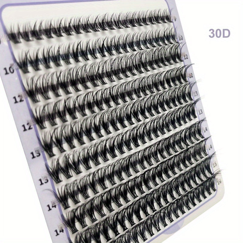 DIY Lash Extension Kit 240pcs Individual Lashes Cluster D Curling 9-16mm
