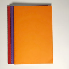 Set of 3 Portable Notebooks - Solid Cover - Wire Bound - Easy to Write