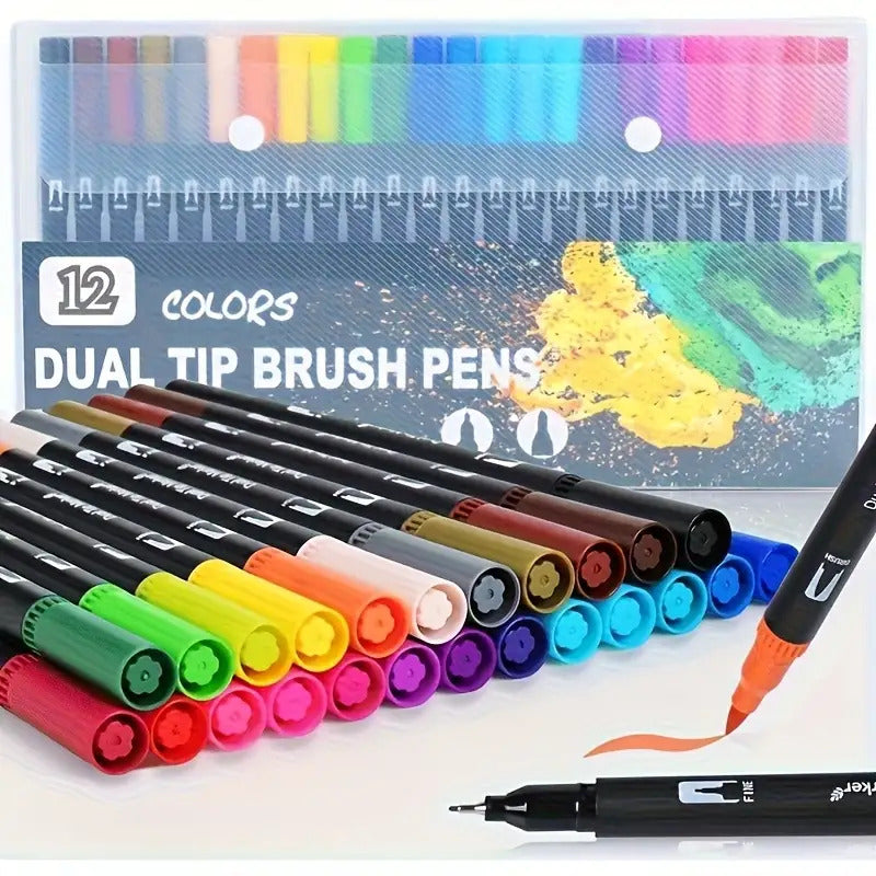 Professional Dual Head Marker Brush Set for Plastic Surfaces