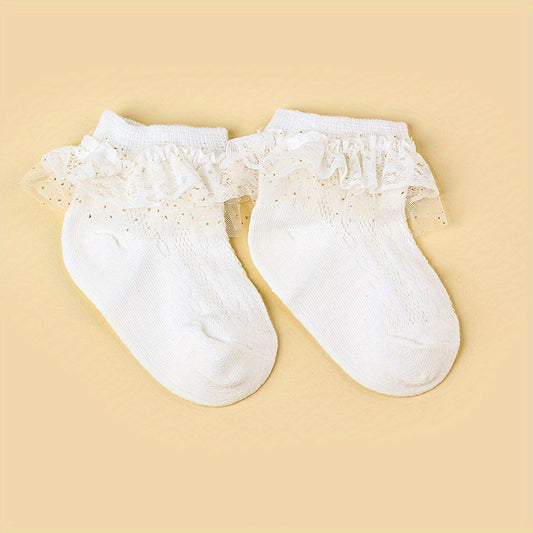1pair Summer Mesh Baby Princess Socks Baby Socks Lace Socks Infant Toddler