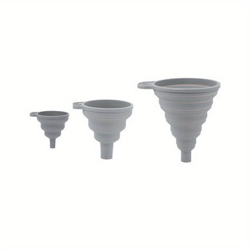3pcs Portable Silicone Funnel Collapsible for Kitchen and Wine