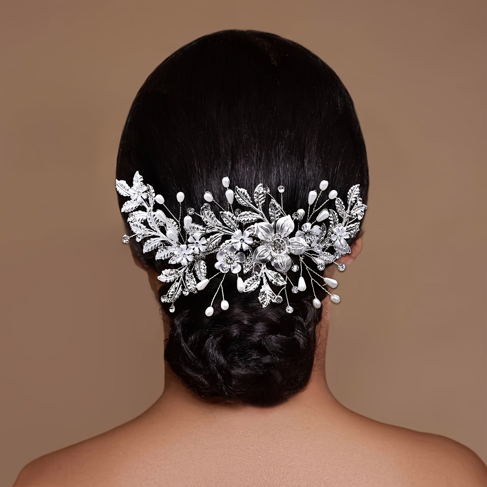 Bridal Flower-Shaped Hair Comb for Weddings