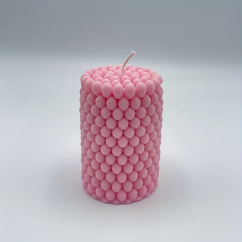 Cylinder Scented Candle Silicone Mold Round Bubble Candle Holder