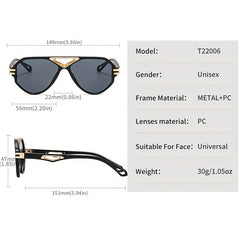 Top Bar Aviator Sunglasses UV400 Hollow Temple Glasses Retro Casual Eyewear