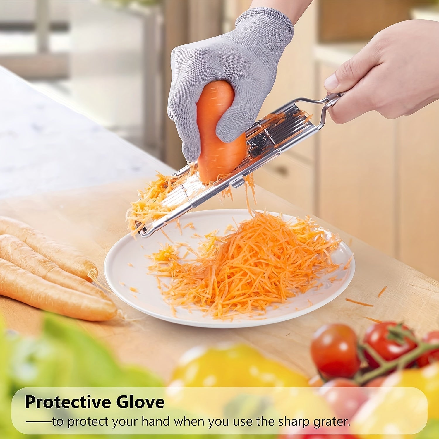 6 in 1 Vegetable Cutter Slicer Grater Chopper Shredder Stainless Steel