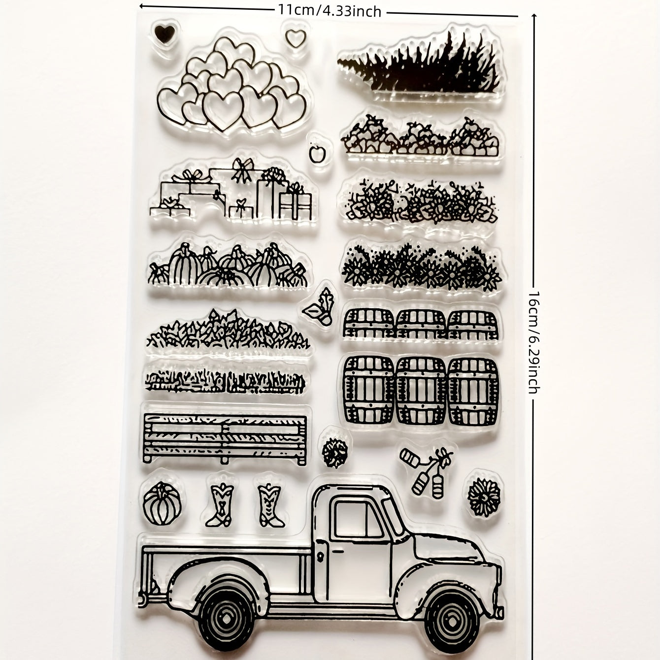 Christmas Truck Creative Painting Tools Silicone Transparent Stamp