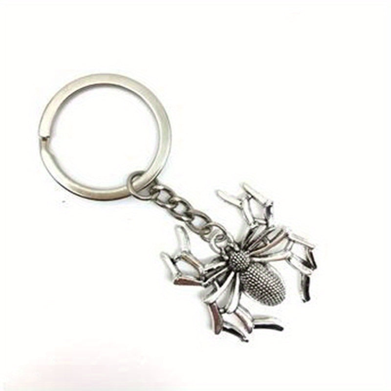 Spider Keychain Gothic Metal Key Ring Bag Charm Halloween Gift