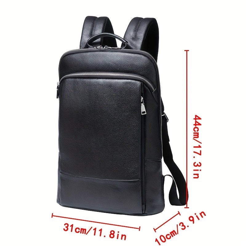 Men's Leather Backpack Thin Notebook Backpack Cowhide