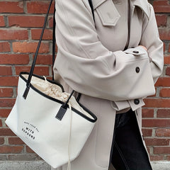 Canvas Underarm Tote Bag With Drawstring Inner Bag