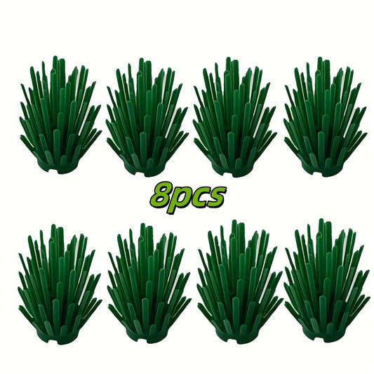 8pcs Farm Grass Shrub Plant Garden Construction Set