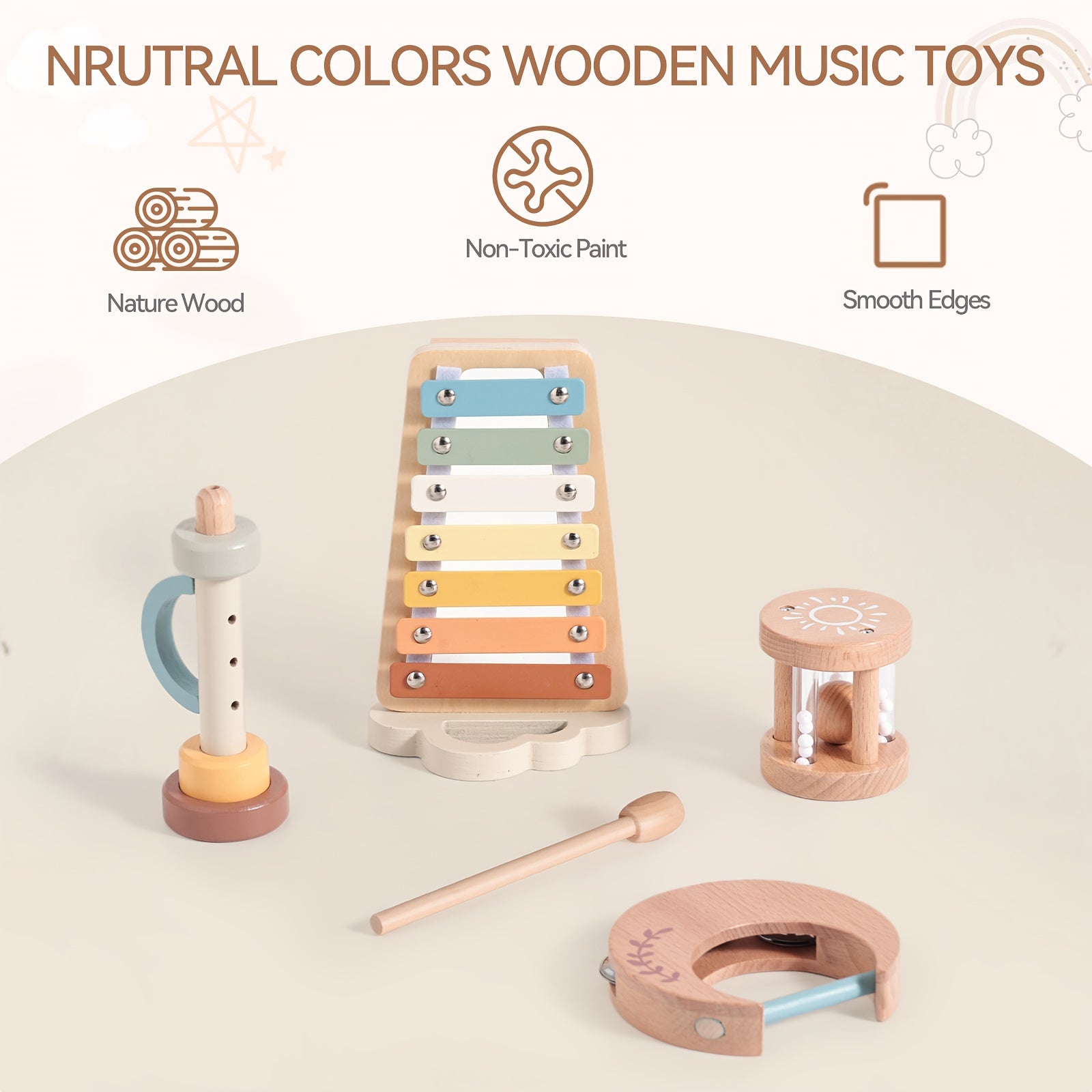 Educational Music Cloud Piano Toy Moon Shaped Drum