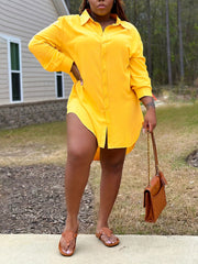  Button Up Long Sleeve Shirt Dress