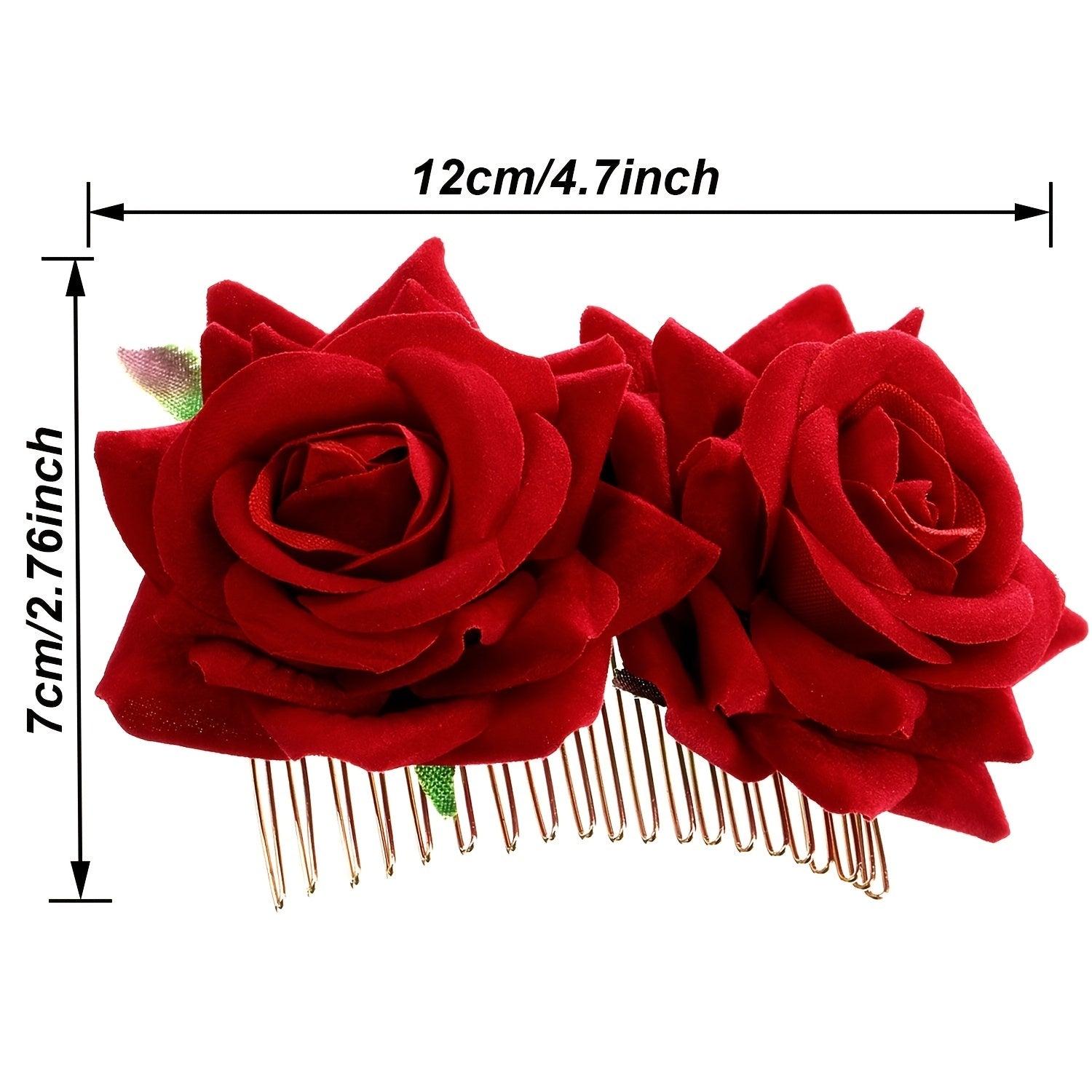 Rose Flower Side Comb Barrette Wedding Hair Accessory