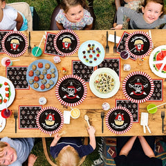 20pcs 17 Party Paper Plates Pirate Theme Party Tableware Set