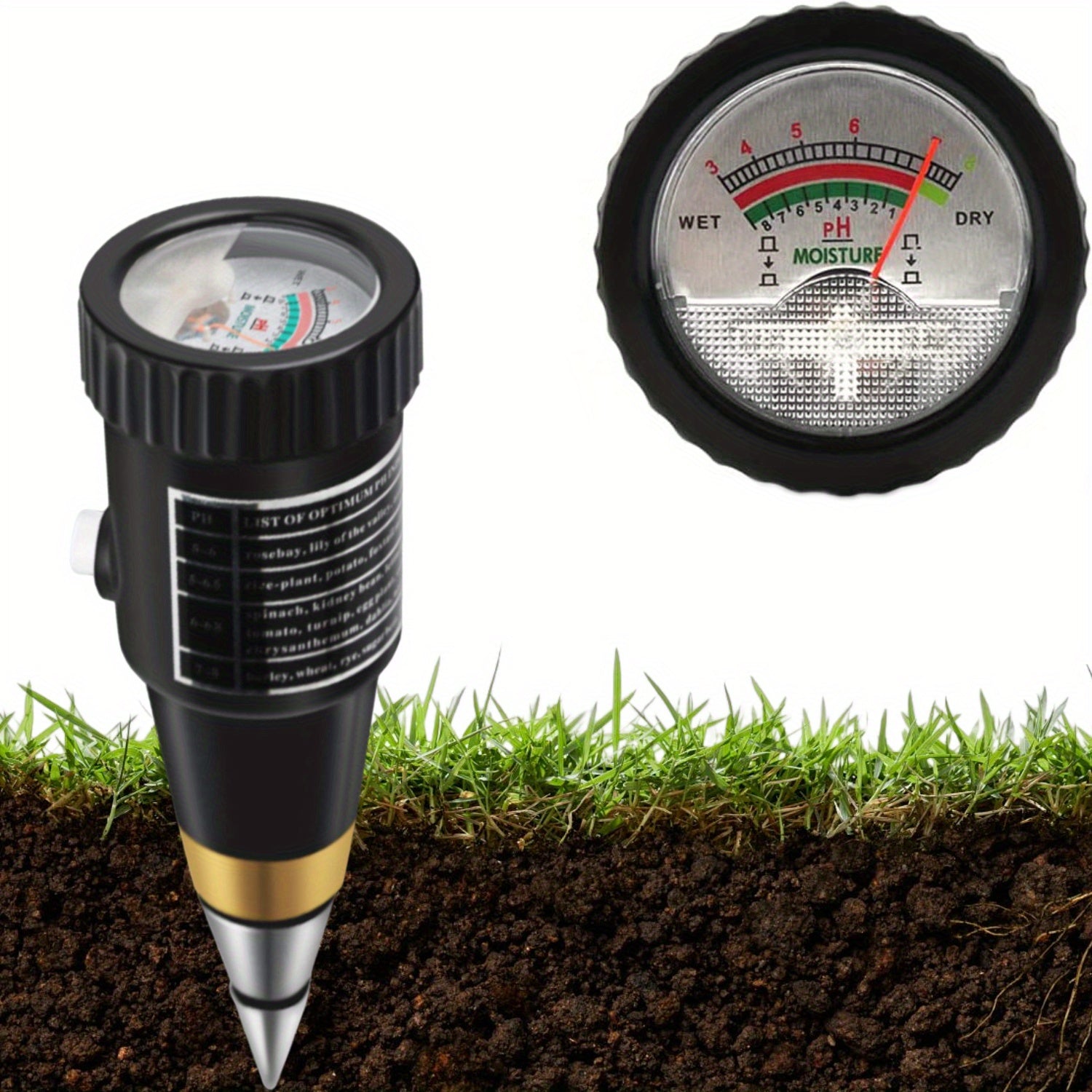 2-in-1 Soil PH Meter & Moisture Tester for Pot Plants