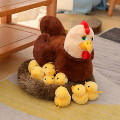 Chicken Hen Plush with Henhouse & 10 Chicks Surprise