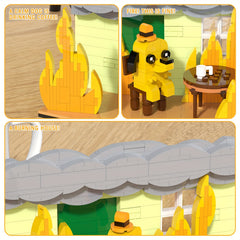 Funny Puppy in Fire Scene Building Blocks Toy