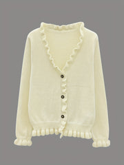 Women's V-Neck Long Sleeve Short Cardigan