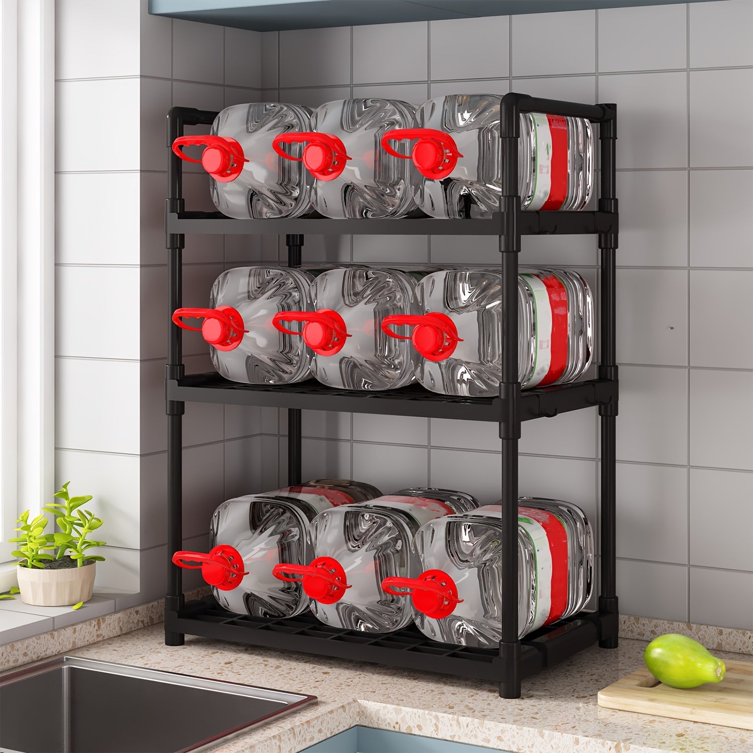 3 Layer Seasoning Rack Multifunctional Storage for Kitchen Countertop