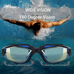 HD Large Frame Electroplating Anti-fog Swimming Goggles