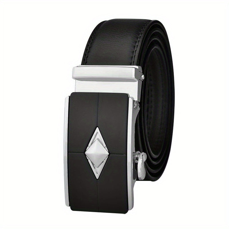 Argyle Style Men's Automatic Buckle Belt Business Leather Belt