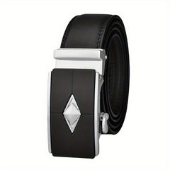 Argyle Style Men's Automatic Buckle Belt Business Leather Belt