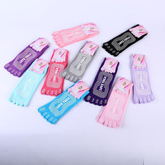 Rainbow Non-slip Yoga Socks Cozy 5 Toes Knitted Calf Crew Socks