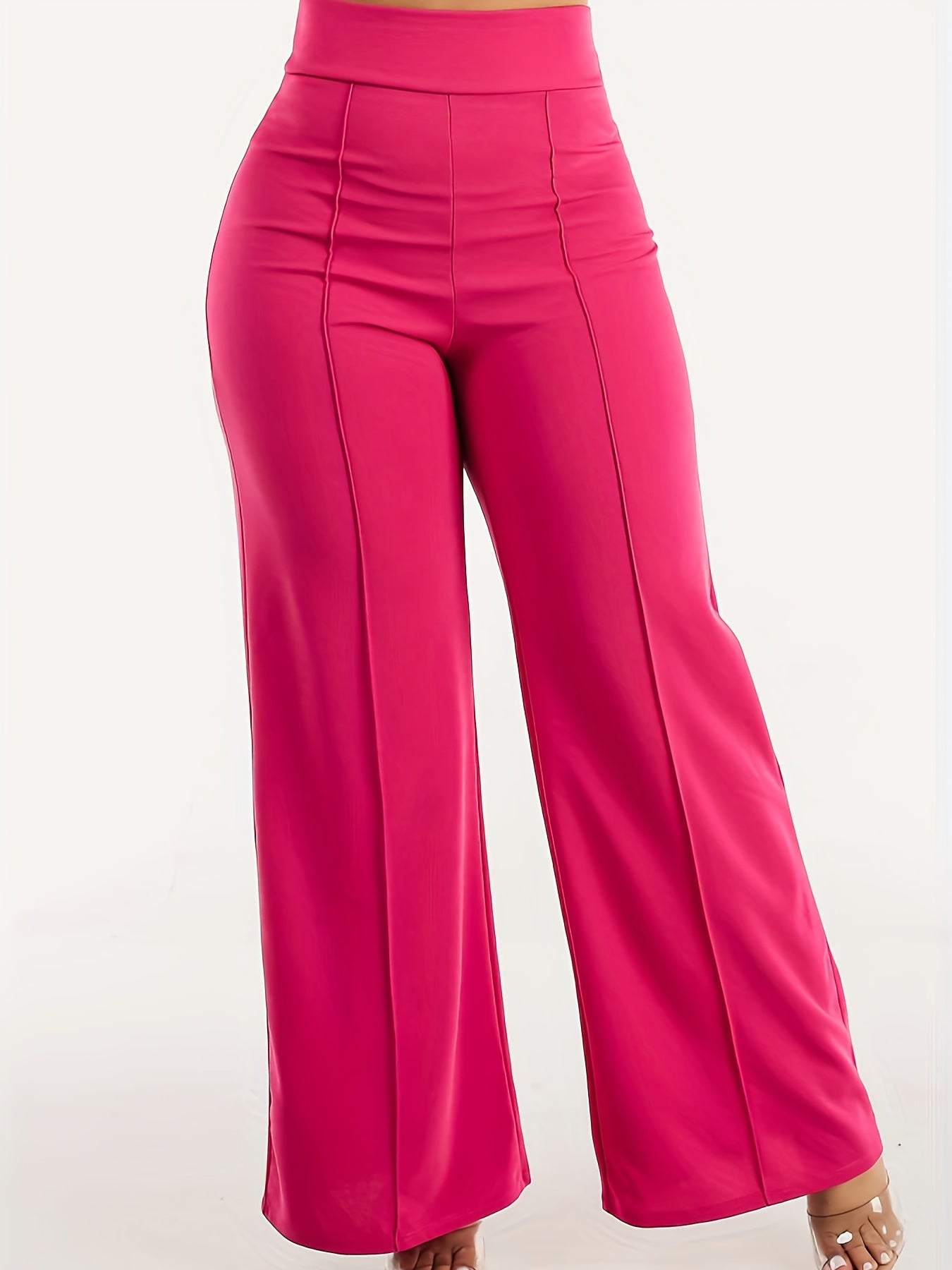  Casual Pants Women's Plus Solid Stitching Elastic High Rise