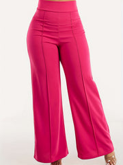  Casual Pants Women's Plus Solid Stitching Elastic High Rise
