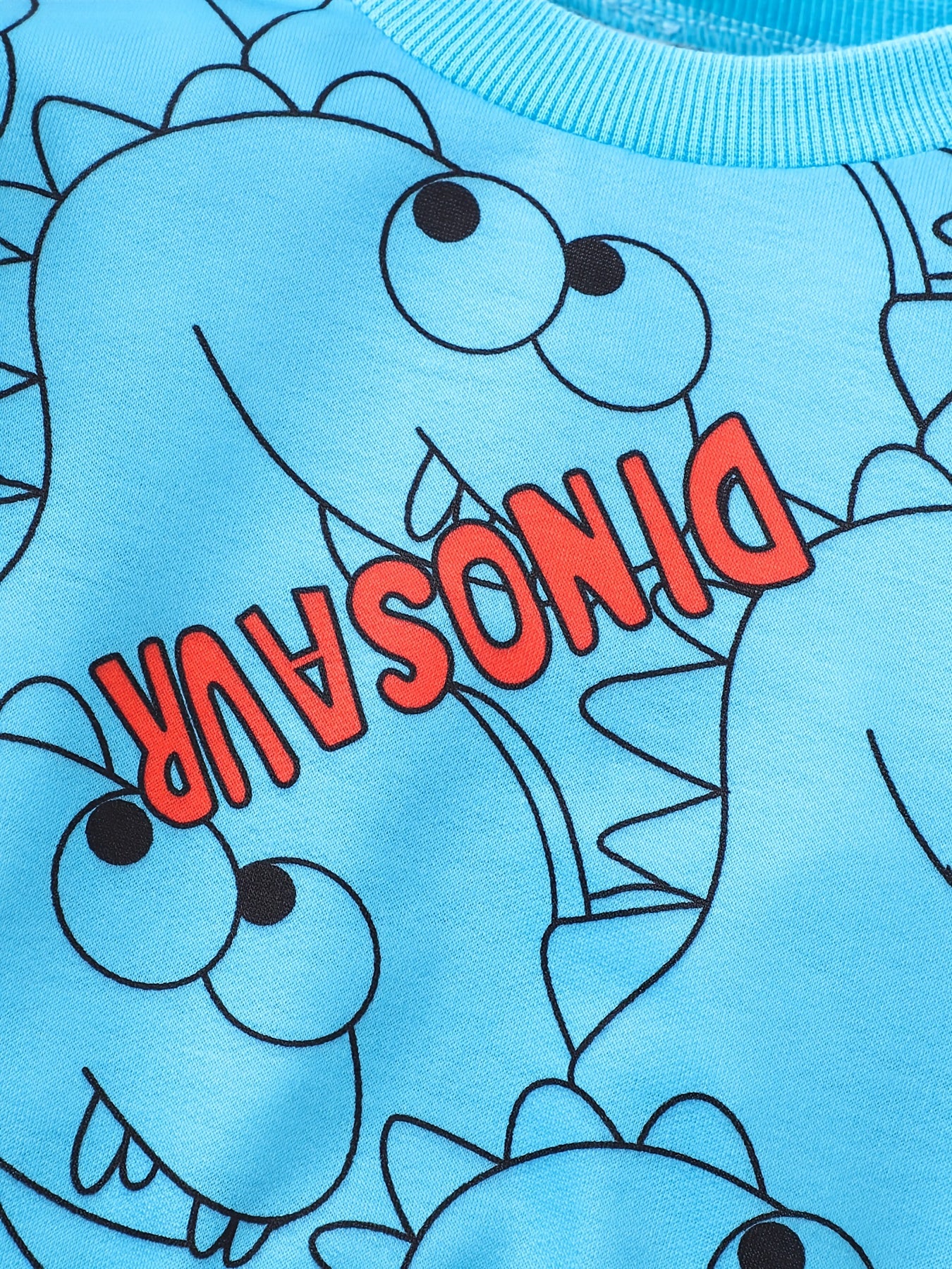Girls Dinosaur Print Long Sleeve Pullover Sweatshirt