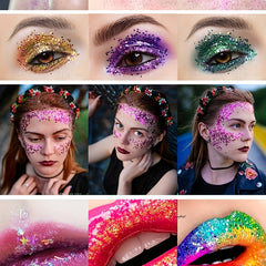 12 Colors Glitter Sequins Christmas Holiday Decoration Set