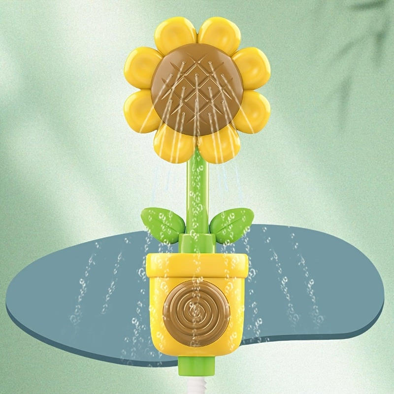 Sunflower Shower Toy - Press And Spray Water Play for Kids Bathing