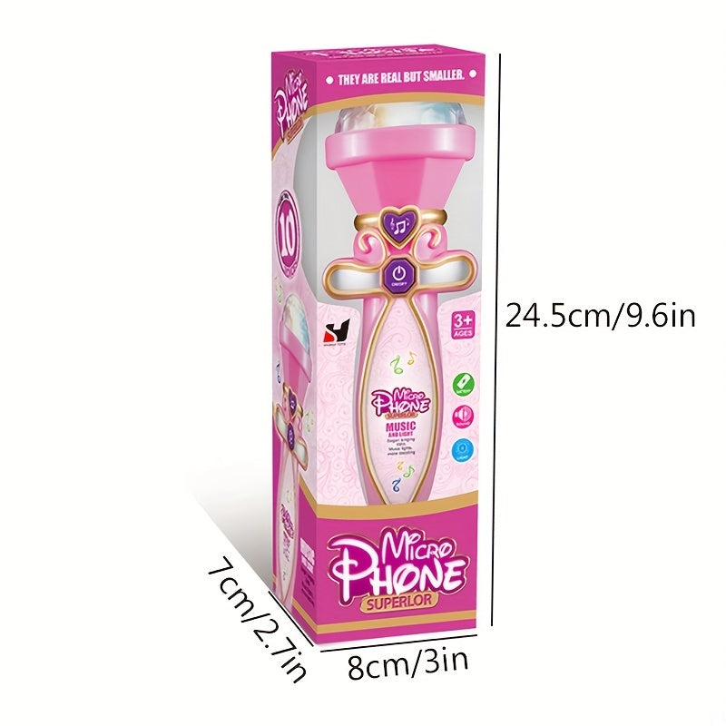 Kids Handheld Microphone with Colorful Lights - Gift for Girls