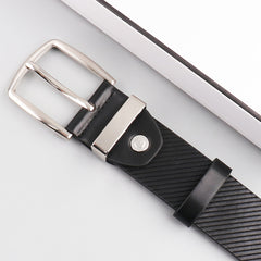 Men's Twill Alloy Pin Buckle Belt PU Leather Casual