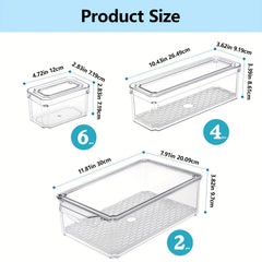12pcs Fridge Organizer with Lids - Clear Stackable Refrigerator Bins