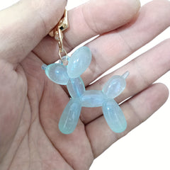 Luminous Balloon Dog Keychain Animal Key Ring Purse Bag Backpack Charm