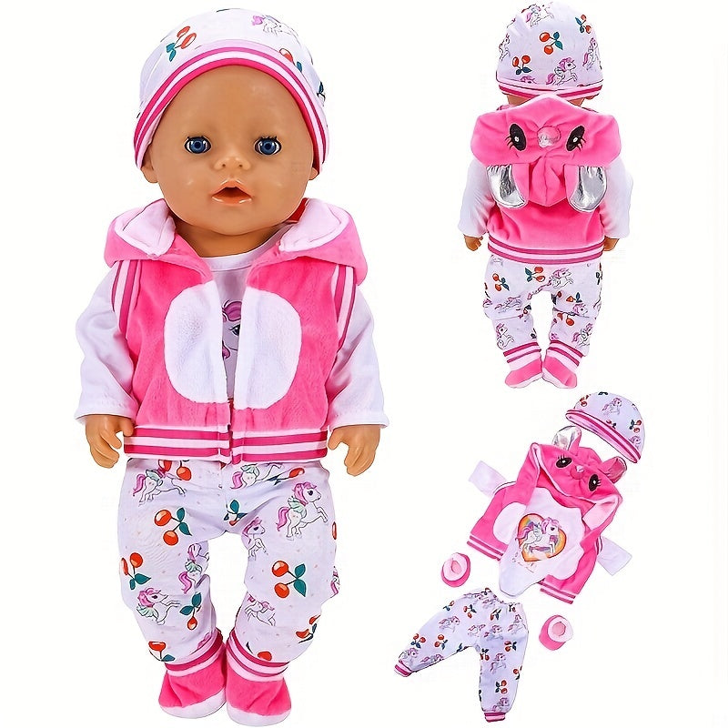 Unicorn Doll Clothes Set for 17-18 Inch Dolls - Birthday and Christmas Gift