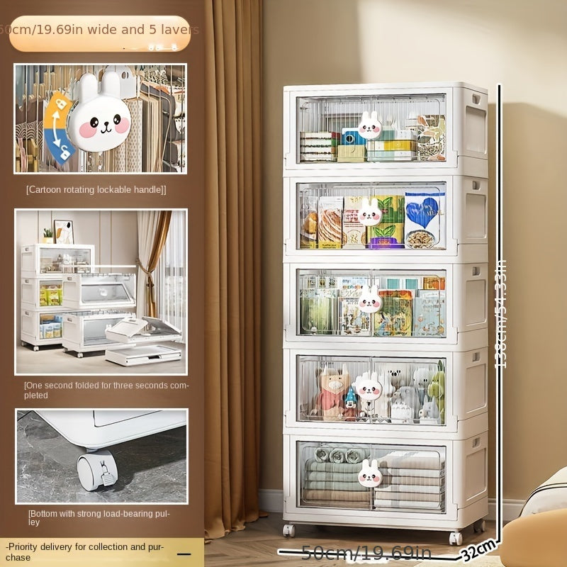 Cartoon Stacking Storage Cabinet Plastic Snack Wardrobe Toy Box