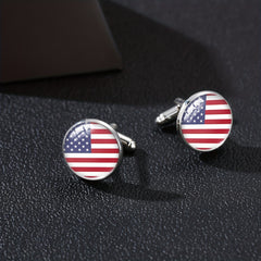 Men's Flag Pattern Cufflinks Shirt Cufflinks