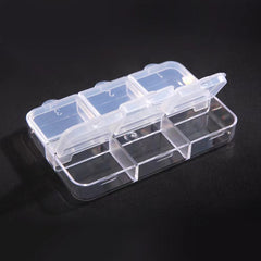 6 Grid Transparent Plastic Storage Box with Lid