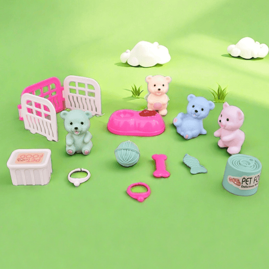 Bear Pet Play House Toy with 4 Surprises